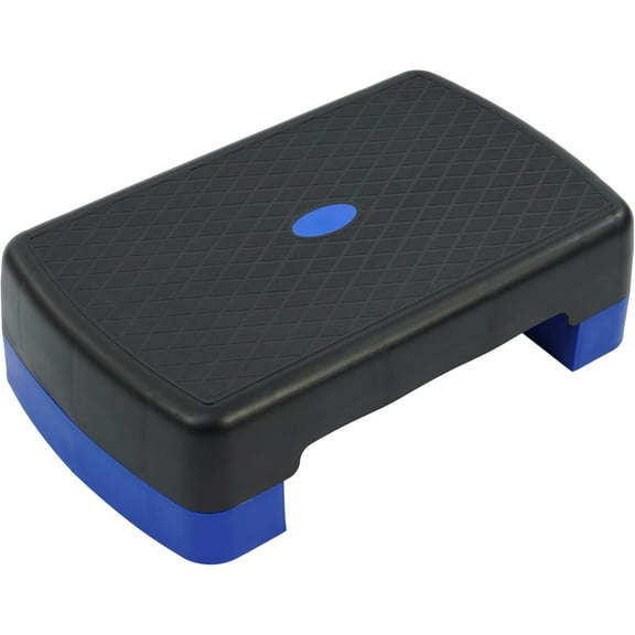 Fitvids 18" Workout Aerobic Stepper Platform with Adjustable Risers, Black/Blue