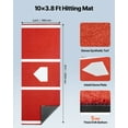 thumbnail image 2 of VEVOR Tapis de Frappe de Baseball 10 X 3,8 Pi Tapis de Cage pour Frapper de Softball Entraînement Extérieur Rouge, 2 of 9