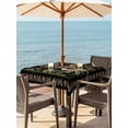 thumbnail image 3 of Outdoor Tablecloths with Umbrella Hole & Zipper, Black Spring Floral 54x54 Inch Square Tablecloths, Elegant Pastoral Flowers Birds Retro Art Waterproof Table Cloth, Patio/Pool/Picnic Table Covers, 3 of 8
