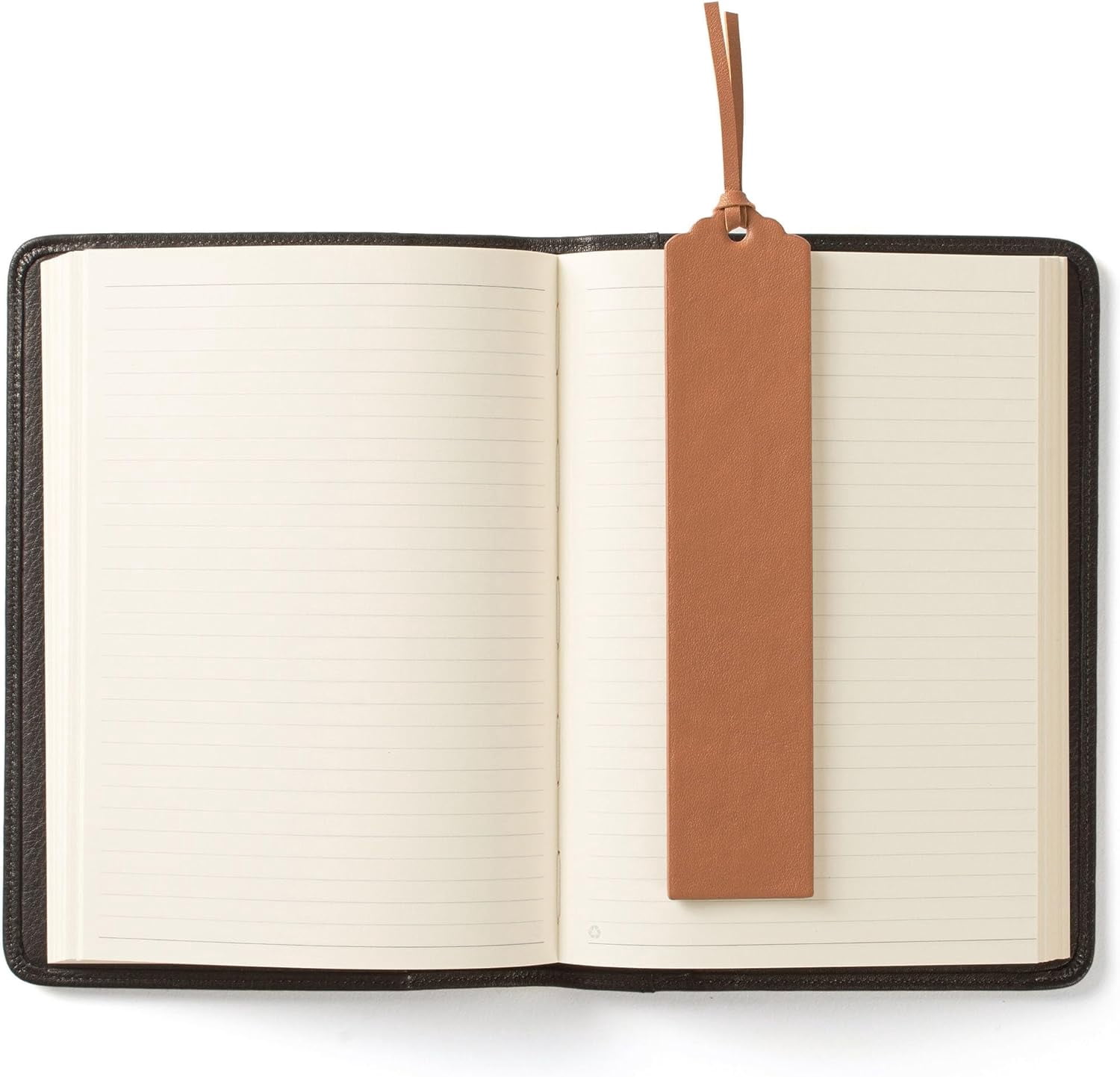 Cognac  Bookmark – Leather Bookmarker with Fringe Tie, Minimal Sleek Design & Durable Construction for Readers, Journals & Coffee Table Books
