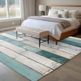 thumbnail image 5 of Turquoise Grey Wooden Large Area Rugs for Bedroom Living Room, Soft Non Slip Carpet Bedside Rug, Farmhouse Teal Wood Rectangular Floor Cover Kitchen Accent Rug 5'x8' for Dining Room/Office, 5 of 9