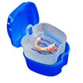 thumbnail image 3 of Caja de baño para dentaduras postizas, contenedor de almacenamiento con cesta de filtro para limpieza de viajes (azul), 1 unidad, 3 of 5