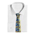 thumbnail image 2 of XMXY Gold Fractal Vortex Mens Necktie Ties , Abstract Spiral Formal Bussiness Wedding Party Printed Tie, 2 of 9
