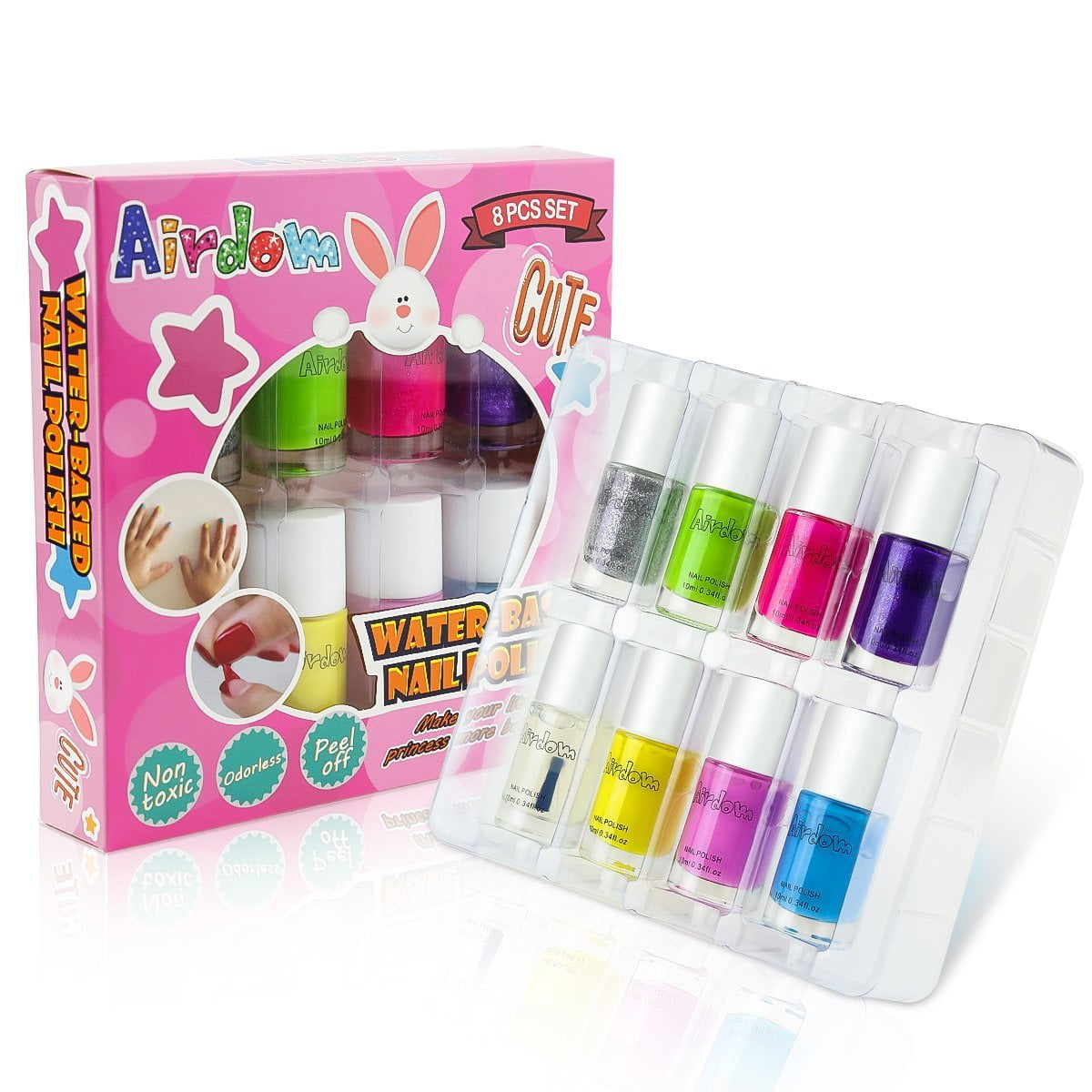 Airdom Non Toxic Water Based Kids Nail Polish Natural Odorless Safe