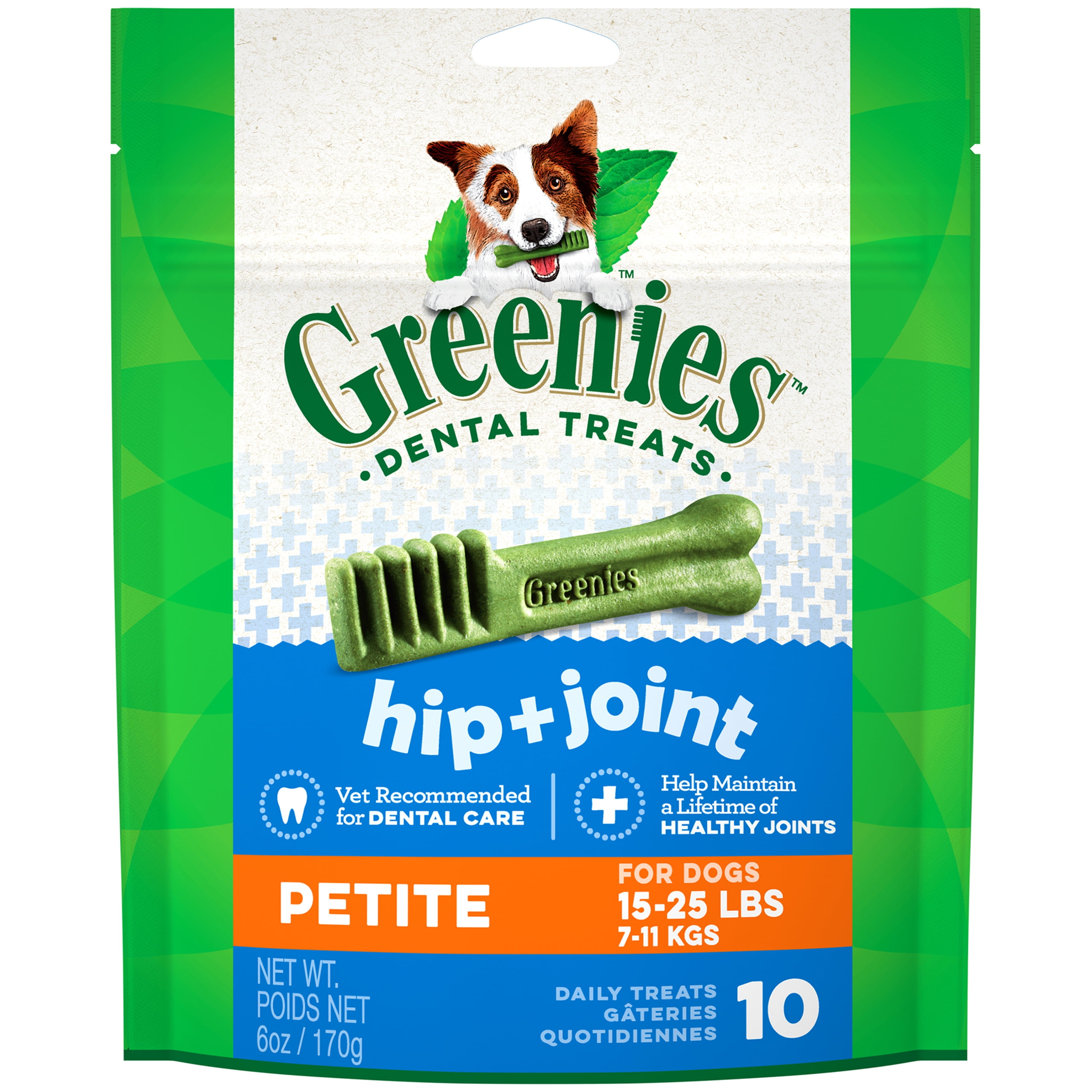 Greenies Hip and Joint Petite Dental Dog Treats, 6 oz. Pack (10 Treats