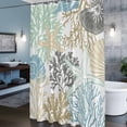 thumbnail image 6 of Summer Marine Life Shower Curtain, Graffiti Corals Shell Sea Conch Starfish Colorful Waterproof Shower Curtain Set with 12 Hooks Lightweight Bath Curtains Fabric Bathroom Decor 36x72 Inches, 6 of 9