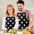 thumbnail image 3 of Black White Cat Moon Star Pattern Apron-Garden Aprons for Women with Pockets-Cotton Linen Waterproof Kitchen Cooking Gardening Aprons Adjustable for Kitchen,Cooking,BBQ and Salon 33x27 Inch, 3 of 7