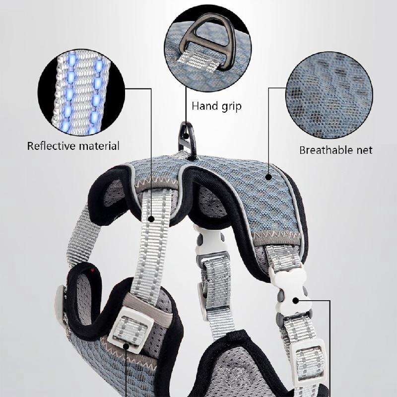 Easy Control Cats Vest Harness for Walking for Reflective Strips Mesh for for Pet High-Density Nylon W