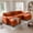 Orange, variant on WACASA 79" Oversized Modular Sectional Sofa with 1 Movable Ottoman, 2-Seat L-Shaped Chenille Deep Seat Cloud Couch for Living Room, Blue