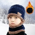 thumbnail image 5 of Monebena 3Pcs Kids Winter Beanie Hat Scarf Gloves Set for 5-12 Years Old Boys Girls, Beanie Scarf Gloves Set M01, 5 of 11