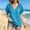 Blue, variant on Short Puff Sleeve Shirts for Women V Neck Blouses Casual Loose Fit Tunic Tops Pleated Front Solid Color Flowy Basic Summer Tees for Office Business Work Army Green S