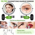 thumbnail image 4 of Rechargeable Wall Mounted Lighted Makeup Mirror DoubleSided /x Magnifying Mirror with Color Lights Vanity Mirror with DualTouch & Luminance Memory (Nickel), 4 of 7