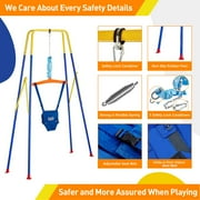 FUNLIO 2 in 1 Toddlers Heavy Duty Kids Swing & Bouncer Blue with 4 Sandbags and Baby Jumper Swing Set