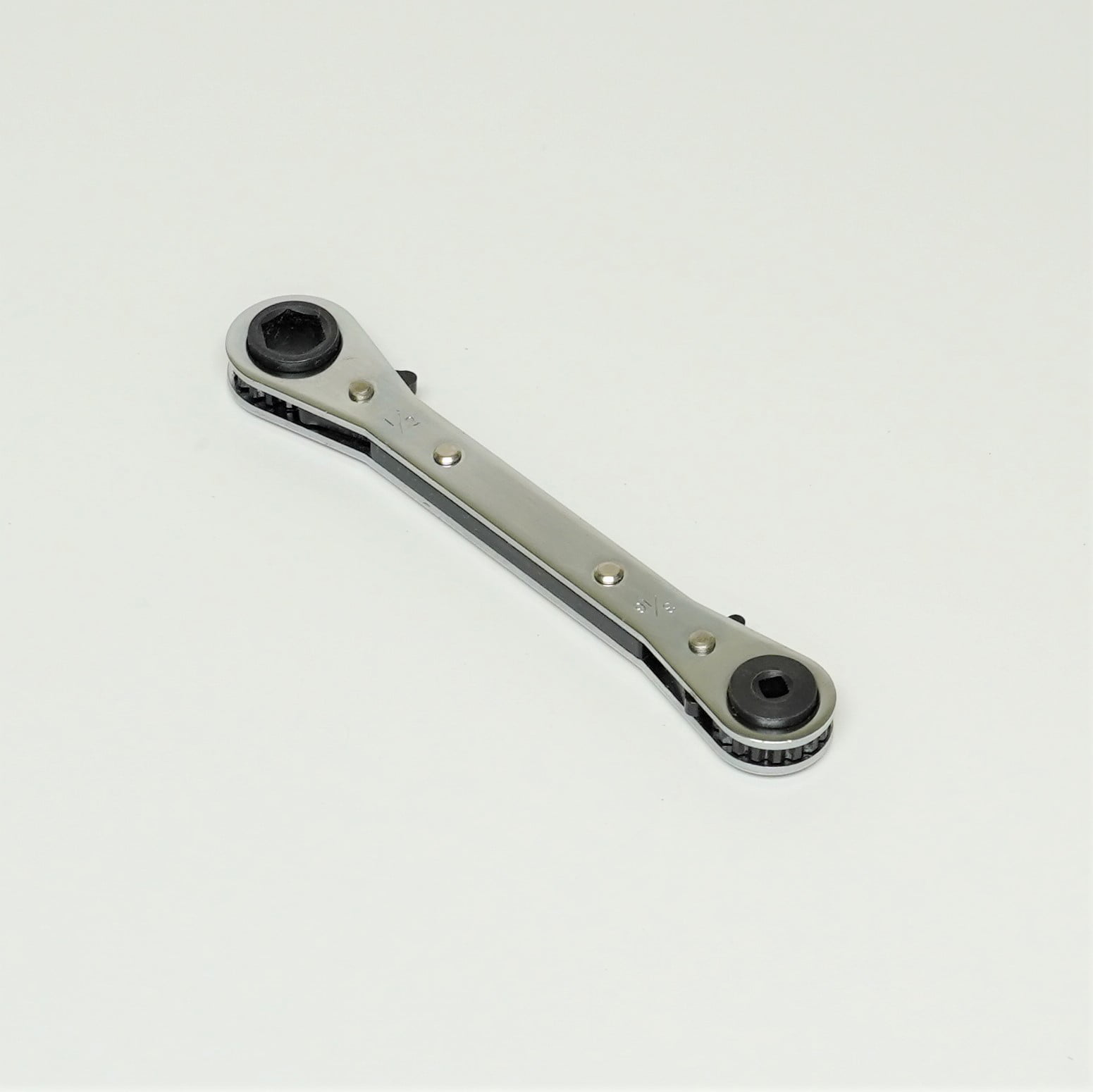 9/16" 1/2" HEX & 4 in 1 Square 3/16"SQU 2 in 1 Refrigation Ratchet Wrench,1/4" 
