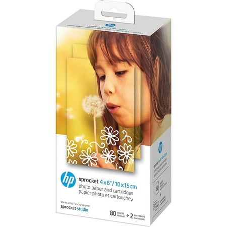 HP Sprocket Studio 4" x 6" Photo Paper and Cartridges (80 Sheets - 2 Cartridges)