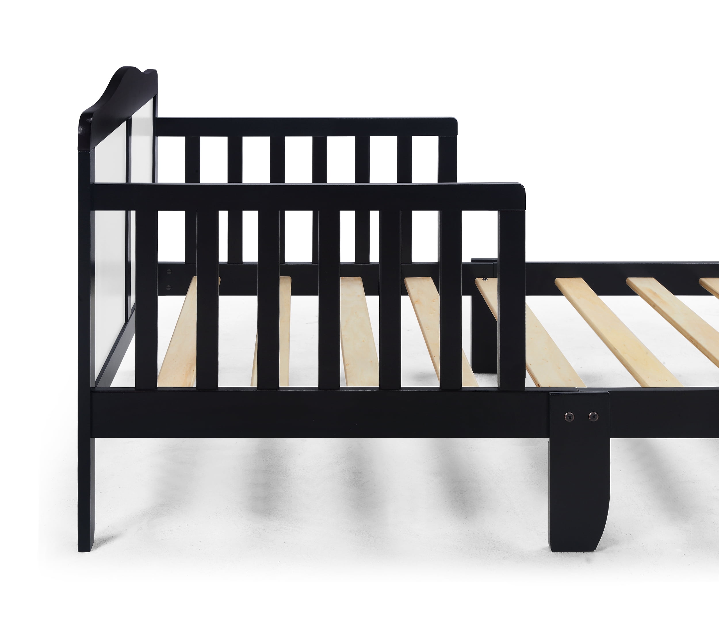 Olive & Opie Birdie Toddler Bed, Black/White Finish