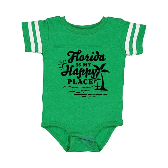 Inktastic Florida is My Happy Place with Palm Trees Boys or Girls Baby Bodysuit