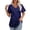Navy, variant on Womens T Shirts, Womens V Neck Short Sleeve Casual Tops Loose Fit Basic Tees Curved Shirt Red1 S