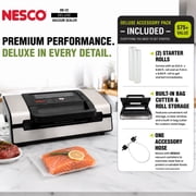 NESCO® Vacuum Sealer, Heavy-Duty with Double Heat Seal, Dual Pump, Accessory Port for Jars, Includes 11 & 8 Rolls, Ideal for Meat Storage & Sous Vide, VS-12