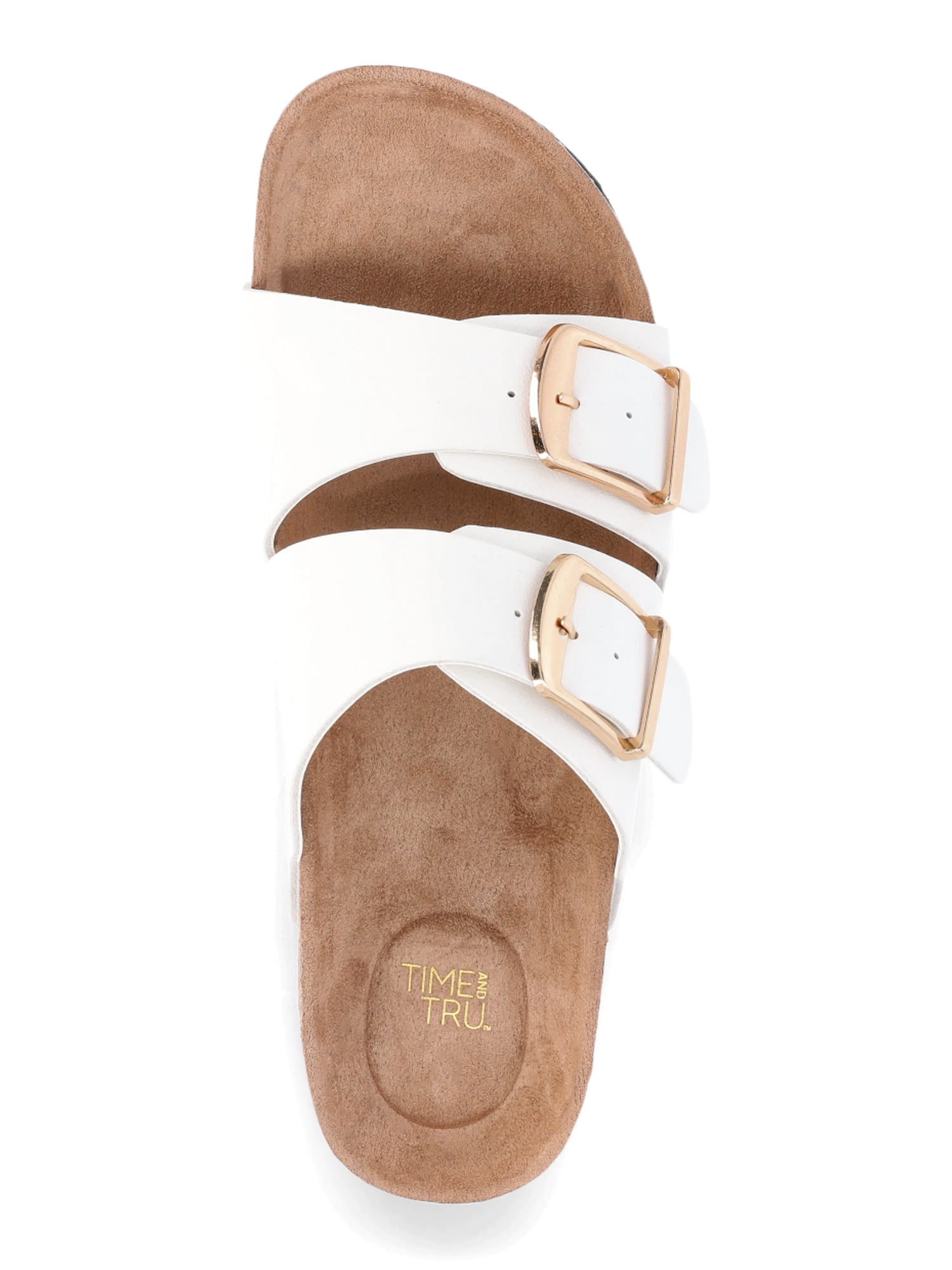 Time and Tru Women's Footbed Slide Sandals, Wide Width Available