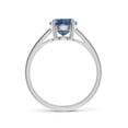 thumbnail image 2 of Angara Natural London Blue Topaz Ring - Prong-Set Round 1.55 ct London Blue Topaz Solitaire Ring in 14K White Gold for Women (Ring Size = 10.5), 2 of 9