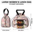 thumbnail image 5 of Pioneer Flower Floral Print Pattern Drawstring Lunch Bag Women - Drawstring Lunch Bag Insulated for Work Office - Stain-Resistant Large Lunchbags for Women with Multi-Pockets, 5 of 6