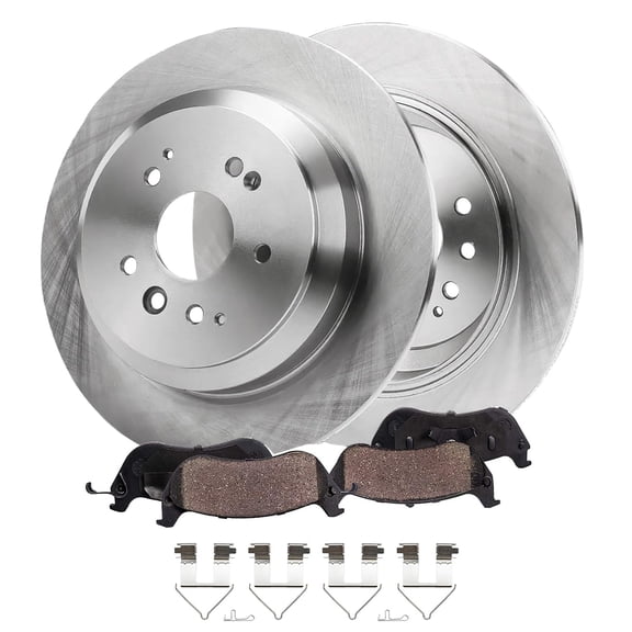 Detroit Axle - Rear Brake Kit for Acura 2014 2015 2016 MDX, Disc Brakes Rotors Ceramic Brake Pads Replacement: 12.98" inch Rotors