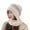 Beige, variant on Naierhg Ladies Winter Hat Knitted Thick Color Block Windproof Warm Soft Ear Protection Plush Ball Decor Elastic Anti-slip Beanie Scarf Combo Women Cap for Winter Grey