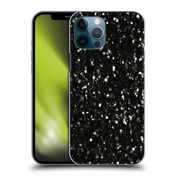 Head Case Designs Officially Licensed PLdesign Glitter Sparkles Black And White Hard Back Case Compatible with Apple iPhone 12 Pro Max