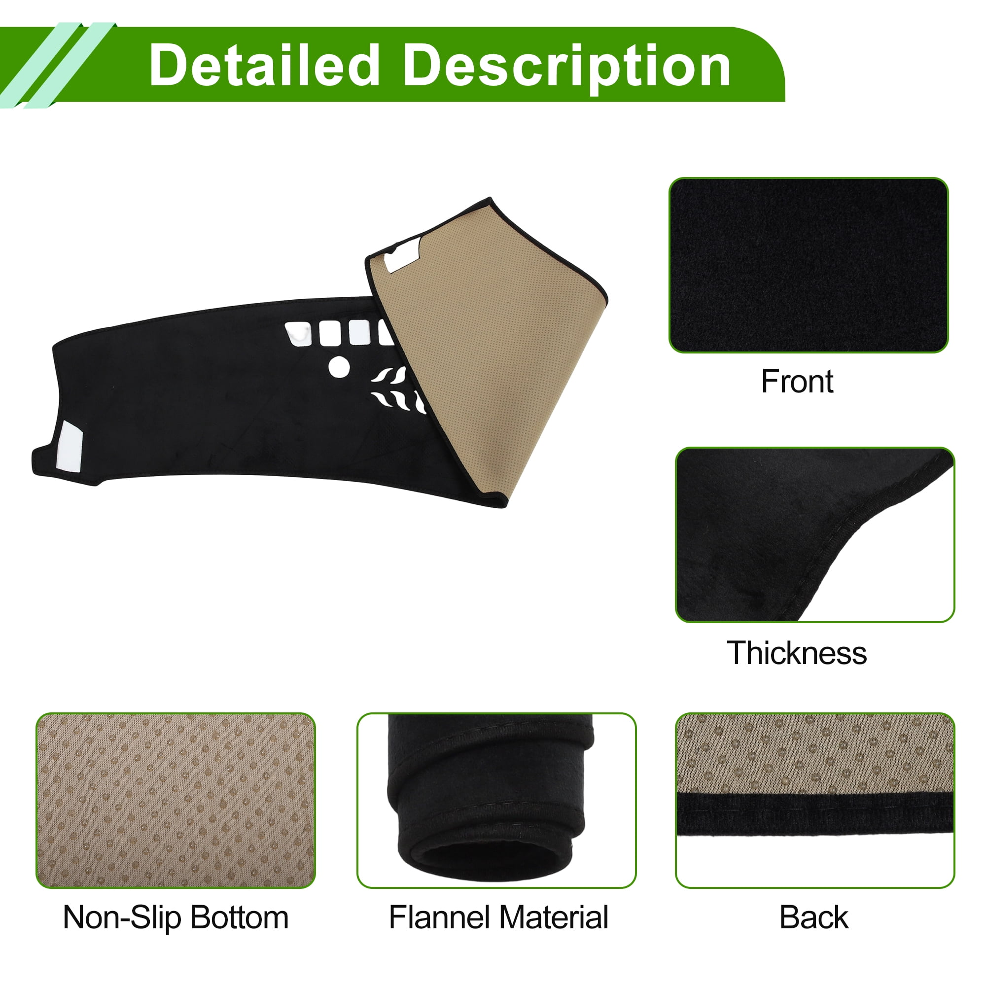 Unique Bargains Dashboard Cover for Kia Seltos 2024-2025 Dash Cover Mat Carpet Center Console Dash Cover Mat Car Interior Anti-Slip Flannel Black 1 Pc