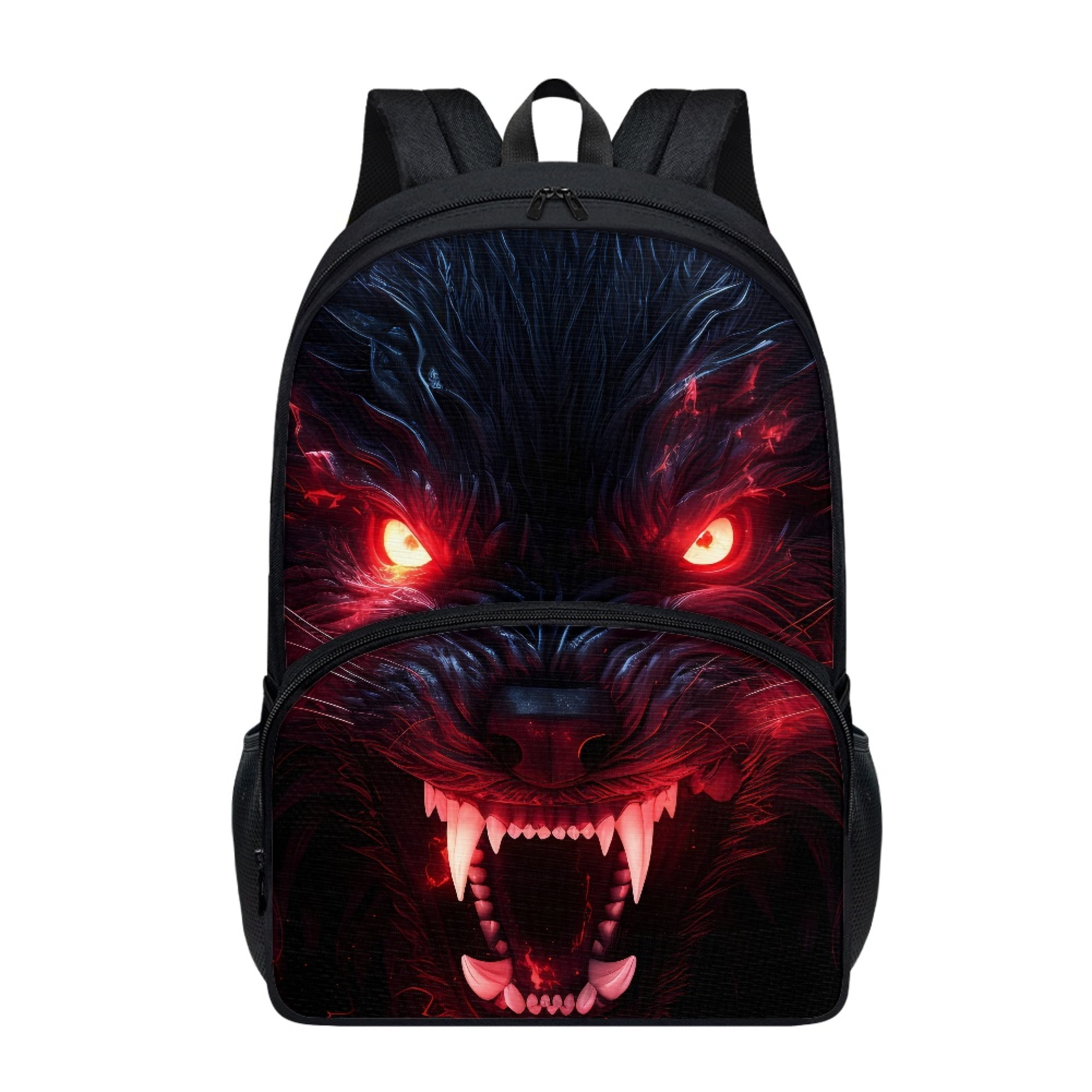 JINMUZAO Wolf Print Backpack Polyester Travel Laptop Backpack with