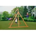 thumbnail image 3 of Trailside Wooden Swingset with Two Swings & Trapeze -  Available in 7 Color Options!, 3 of 5