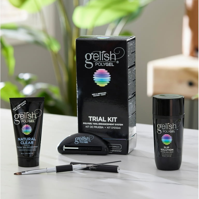 GELISH ~ POLYGEL TRIAL KIT ~ INCLUDES NATURAL CLEAR 4OZ SLIP