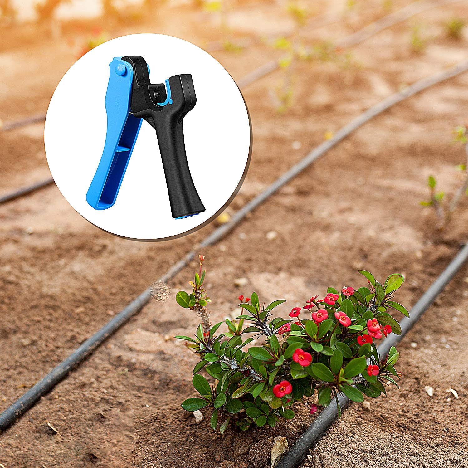 ABCISI 2 Pack Drip Irrigation Tubing Hole Punch Tool, Fitting Insertion Tool for 1/4 Inch Fitting and Emitter  Plastic, Garden Watering and Outdoor Irrigation Systems, Professional Pocket Punch