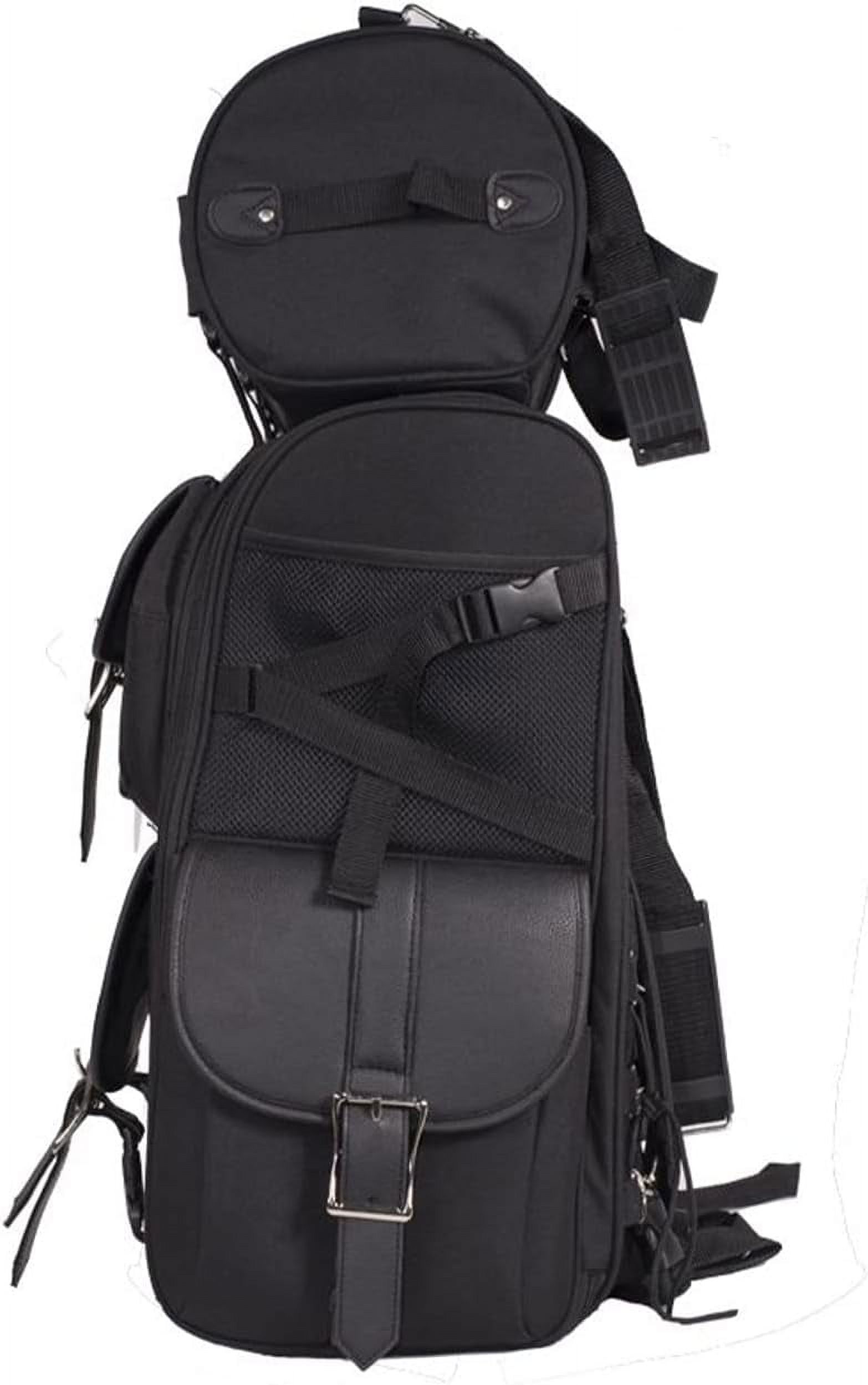 Excelsior Large Sissy Bar Travel Bag - Black Motorcycle Luggage Backpack