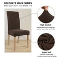 thumbnail image 3 of Smiry 6 Pack Chair Covers for Dining Room, Stretch Chair Protector Slipcovers, Brown, 3 of 7