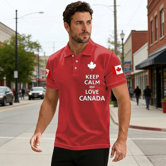 Everyday Knit for Men Featuring Embroidered Maple Logo with Short Sleeves and Casual Comfort