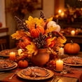 thumbnail image 4 of ChicYu Artificial Fall Pumpkin Branch, Plastic Maple Leaf Faux Floral Pick, Autumn Harvest Decorative for Thanksgiving Halloween Home Decor, 4 of 6