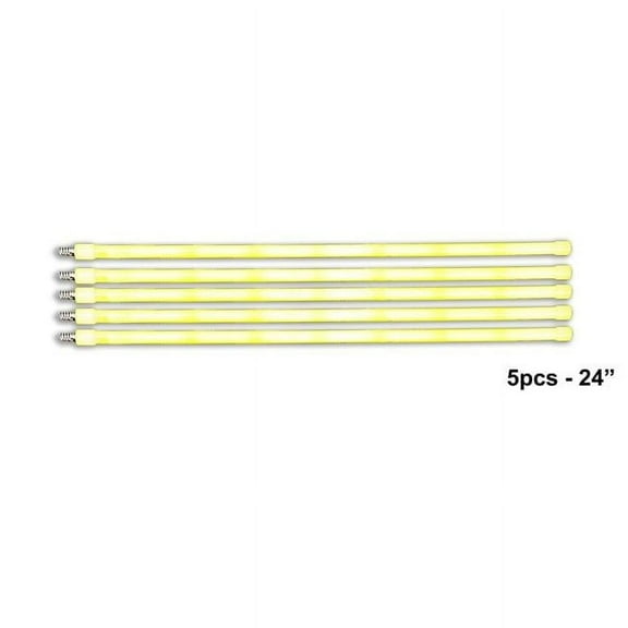Queens of Christmas C9-ICETUBE-YE-02-5 24 in. Icetubes Light, Yellow - Pack of 5