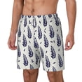 thumbnail image 2 of Uemuo Blue Leaves Pattern Mens Swim Trunks Quick Dry Board Shorts with Mesh Lining, Stretch Beach Shorts Quick Dry No-Chafing Board Shorts-Large, 2 of 9