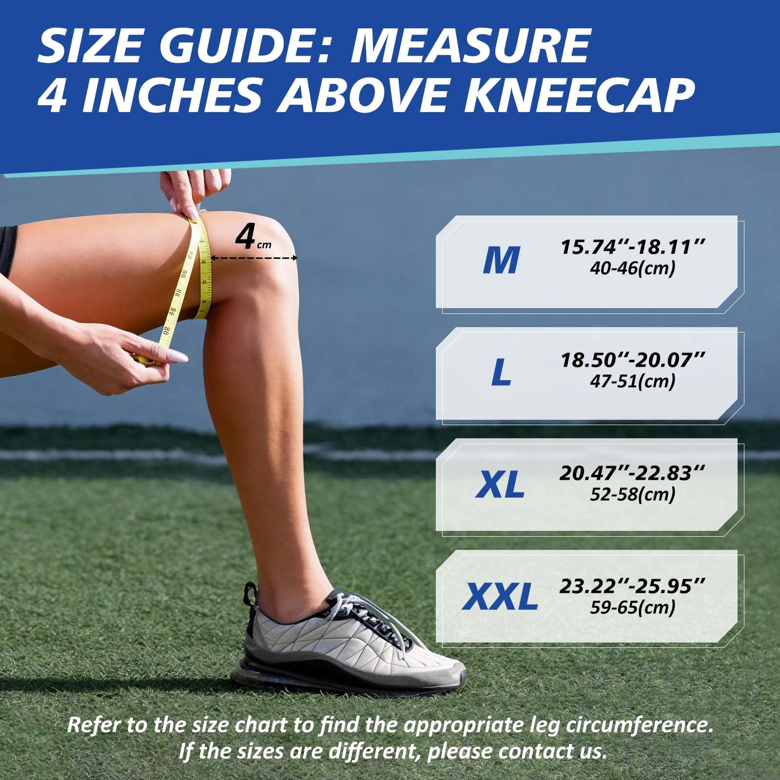 Knee Brace with Side Stabilizers for Women & Men, UNEEI Adjustable Knee Sleeves and Supports with Silicone Anti-Slip Strips for Meniscus Tear, Arthritis and Joint Pain, L