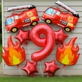 thumbnail image 1 of Ensemble de Ballons, Ballons Chiffres Rouges 0-9, 4 Étoiles, 2 Ballons Camion de Pompiers et 2 Ballons Flamme, pour Décoration de Fête d'Anniversaire, du Nouvel An et de Noël, 1 of 5