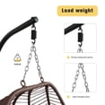 thumbnail image 3 of Guyii Outdoor/Indoor Egg Chair Patio Hanging Chair, Rattan Swing Chair with Stand, Wicker Hanging Chair with Cushion, 280 lbs Maximum Weight, Brown, 3 of 5