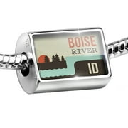 Neonblond Charm USA Rivers Boise River - Idaho 925 Sterling Silver Bead