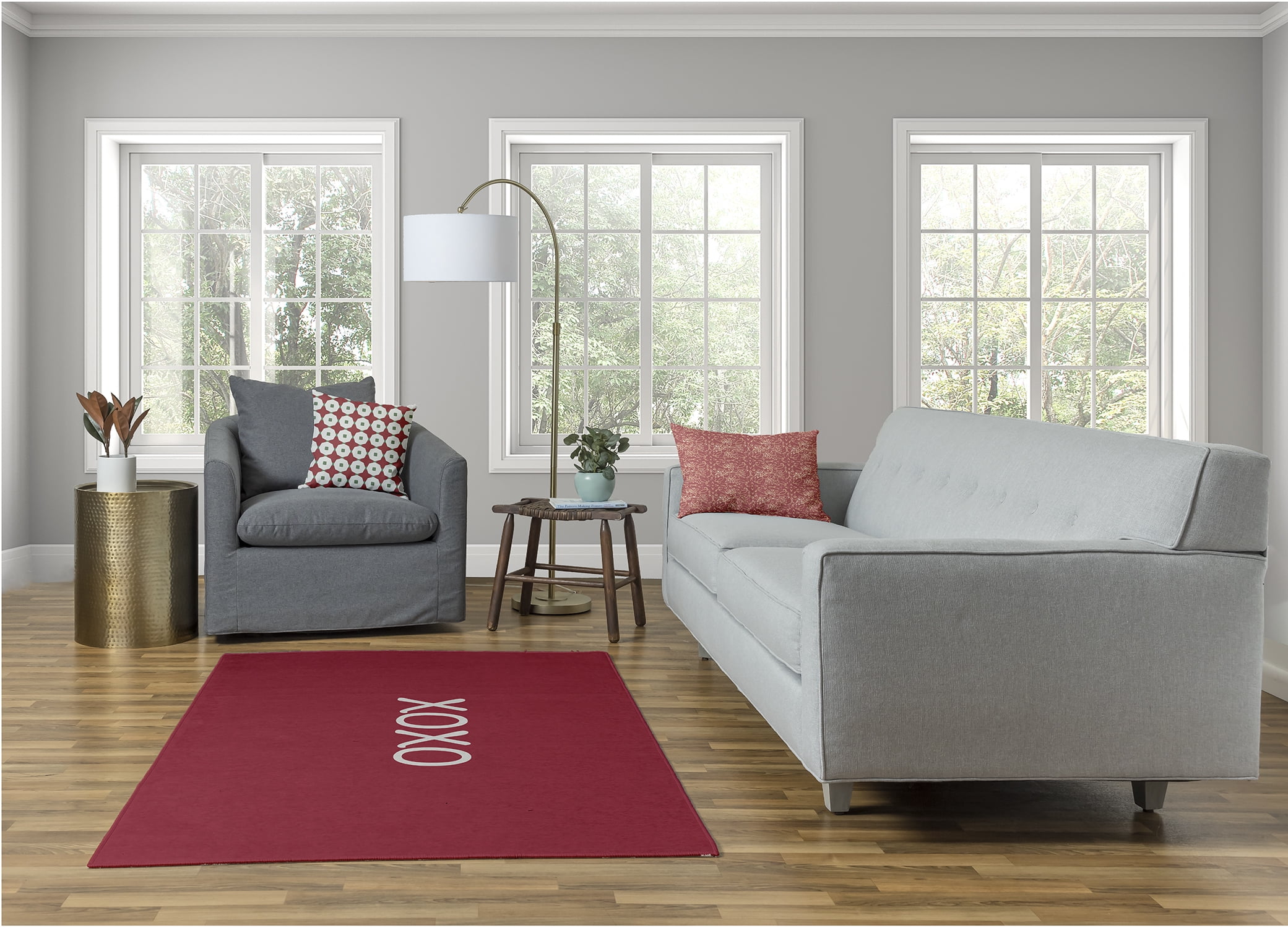 Simply Daisy Valentines Day Graphic Prints Area Rug, 4' x 6'