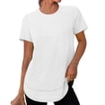 thumbnail image 2 of Dwellite Womens Workout Tops Short Sleeve Shirts Casual Trendy Crew Neck Basic T Shirt for Hiking Running White 2XL, 2 of 9