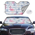 thumbnail image 3 of Lsque Flamingo and Pineapple Car Windshield Sun Shade | Accordion Folding Style Auto Shade for Car Truck SUV Van | Blocks UV Rays Sun Visor Protector | Small, 3 of 7