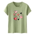 thumbnail image 3 of Camiseta de Manga Corta de Cuello Redondo con Patrones de Corazón de Moda de Primavera de las Mujeres Vintage Clásico Top de Humor para Diario, Fiesta, Primavera Y Verano, 3 of 5