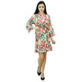 thumbnail image 3 of Bimba Floral Cotton Short Robe Getting Ready Bride Bridesmaid Coverup Robes Gift, 3 of 7