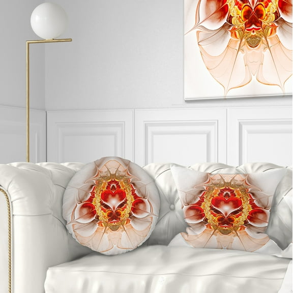 Designart 12" x 20" Abstract Red Polyester Throw Pillow